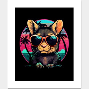 Retro Wave Degu Posters and Art